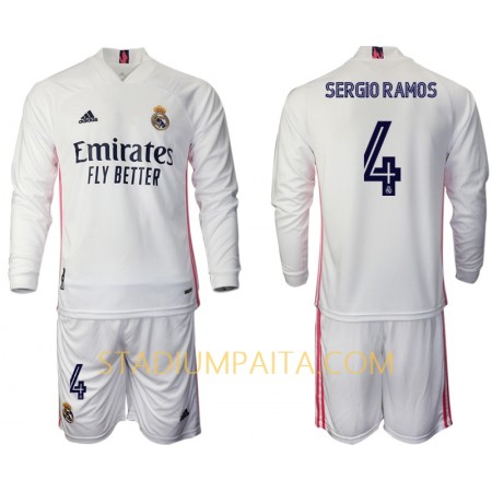 Virallinen pelipaita Real Madrid Sergio Ramos 4 Koti 2020-21 Pitkähihainen - Lasten( + Lyhyet housut ) Virallinen pelipaita Real Madrid Sergio Ramos 4 Koti 2020-21 Pitkähihainen - Lasten( + Lyhyet housut )